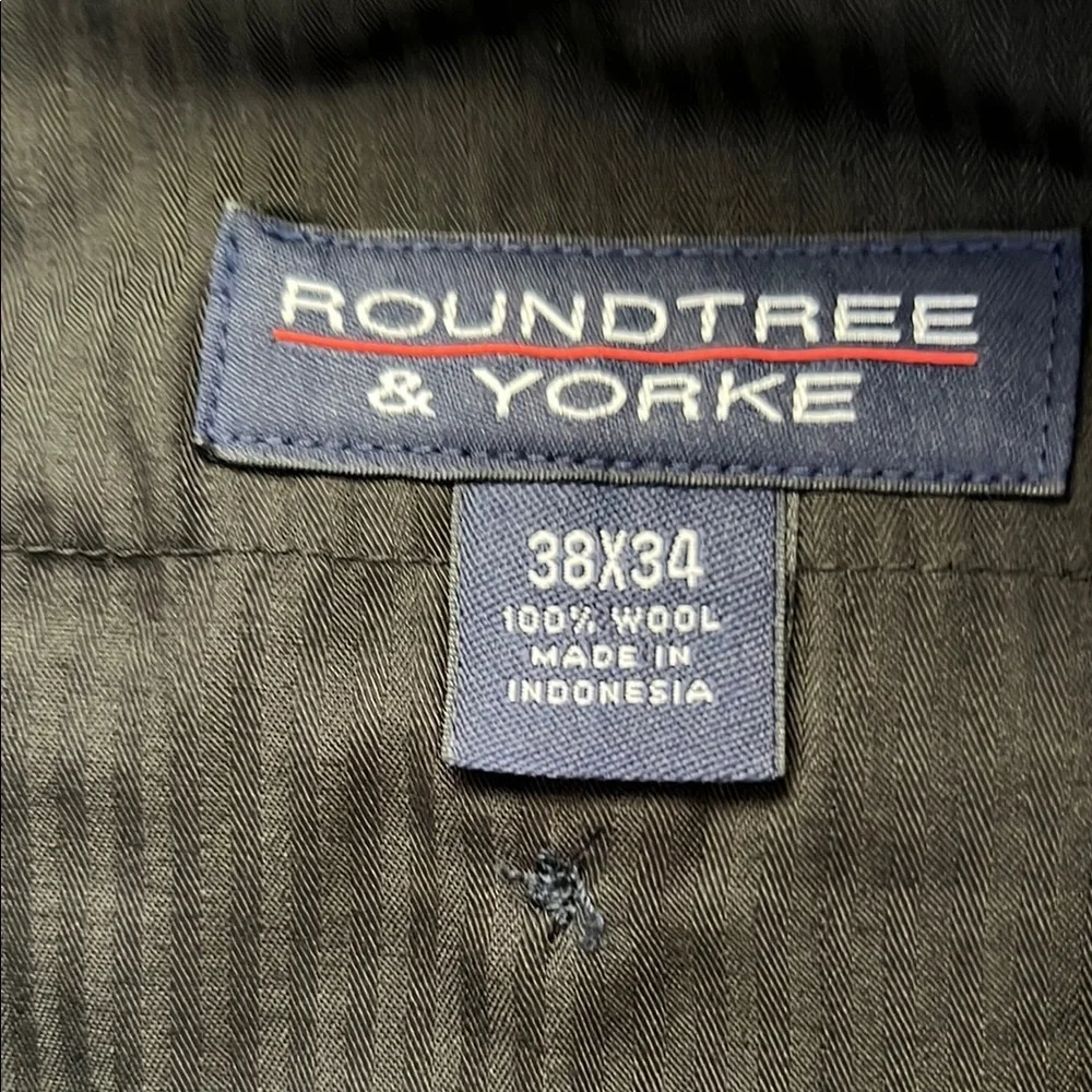Roundtree & Yorke Blue Dress Pants Classic Fit